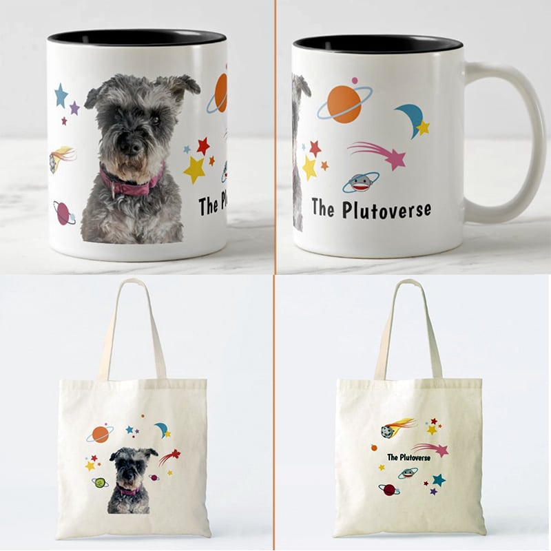 Welcome to the Plutoverse mugs and totes